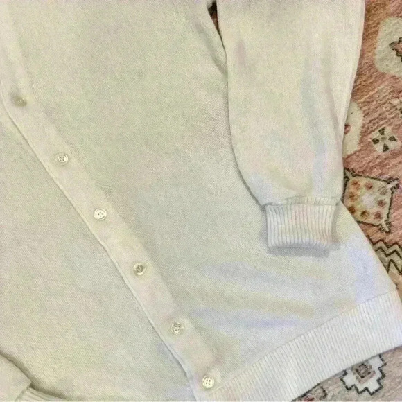 Vintage Jantzen White Knit Button Up Cardigan Sweater - Picture 4 of 4